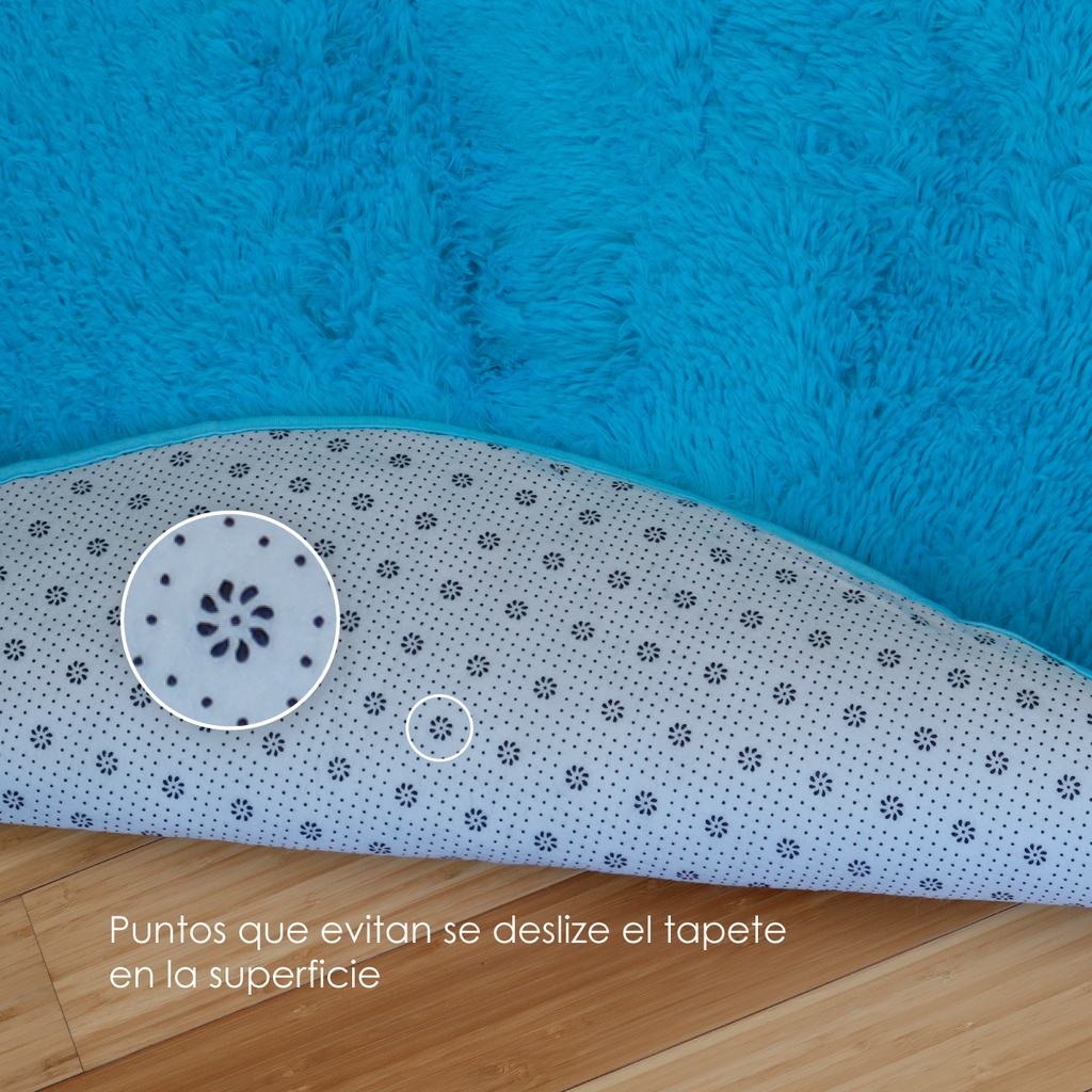 Tapete shag redondo Aqua