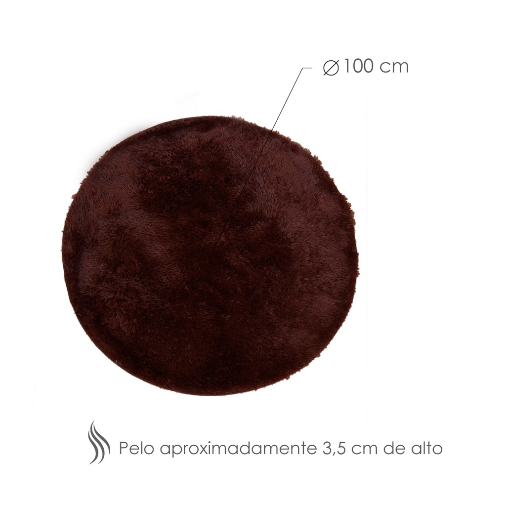 Tapete shag redondo Chocolate