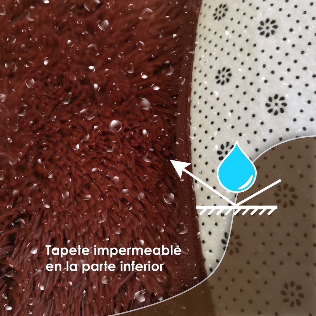 Tapete shag redondo Chocolate