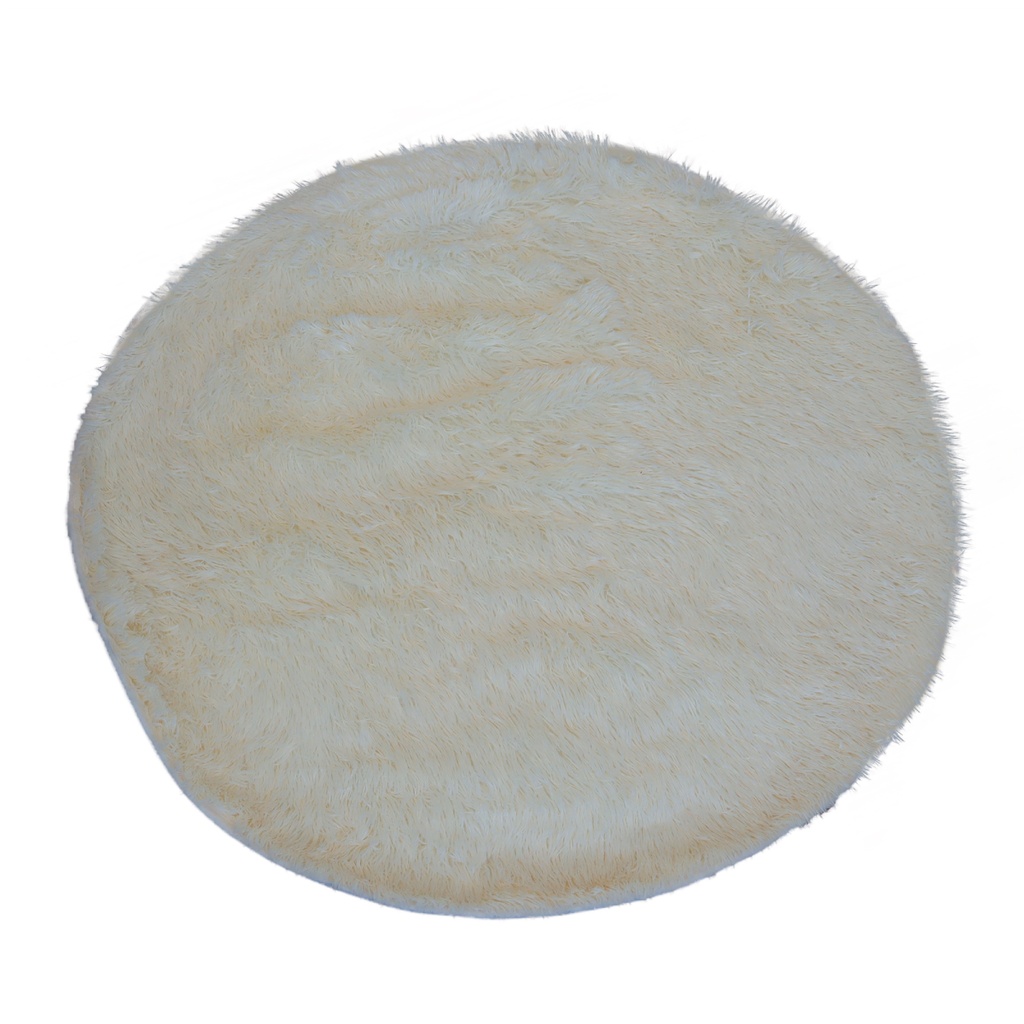 Tapete shag redondo Crema