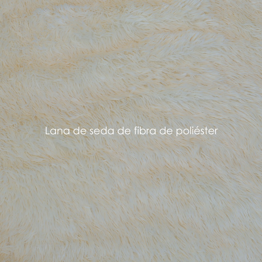 Tapete shag redondo Crema