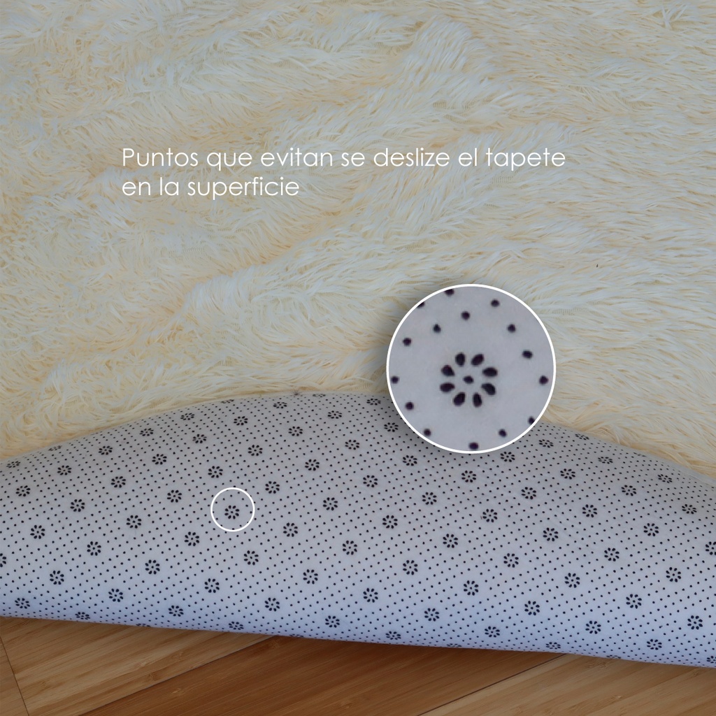 Tapete shag redondo Crema