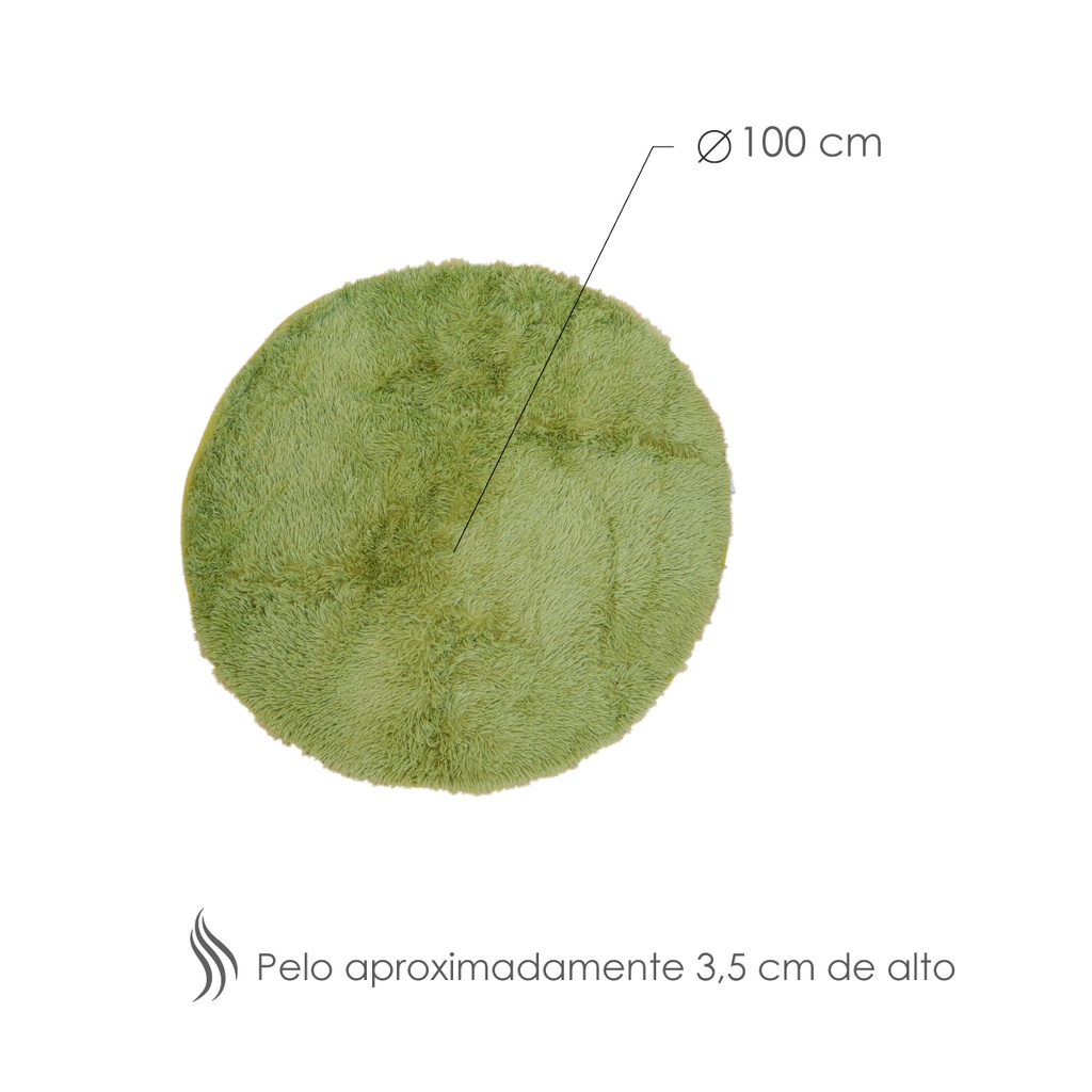 Tapete shag redondo Verde