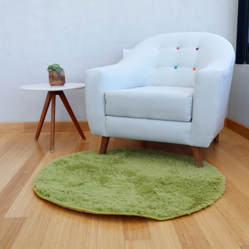 Tapete shag redondo Verde