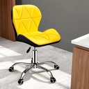 4 Sillas para oficina con respaldo geométrico Amarillo