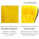 4 Sillas para oficina con respaldo geométrico Amarillo
