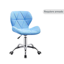 4 Sillas para oficina con respaldo geométrico Azul