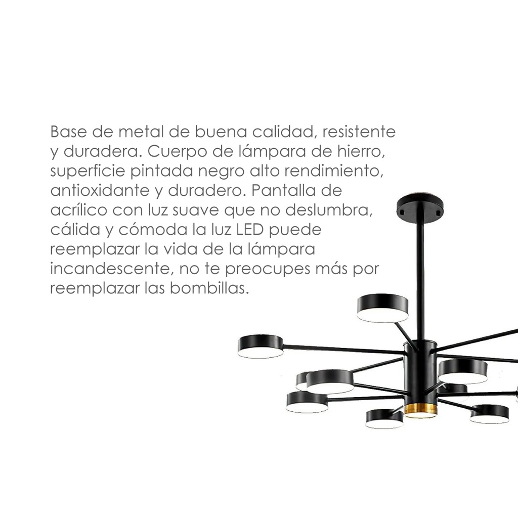 Lámpara colgante 2266 12 1 Negro