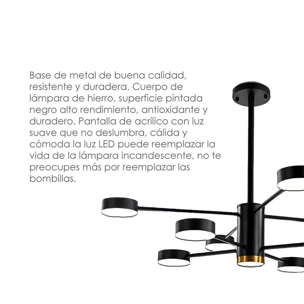 Lámpara colgante 2266 8 1 Negro