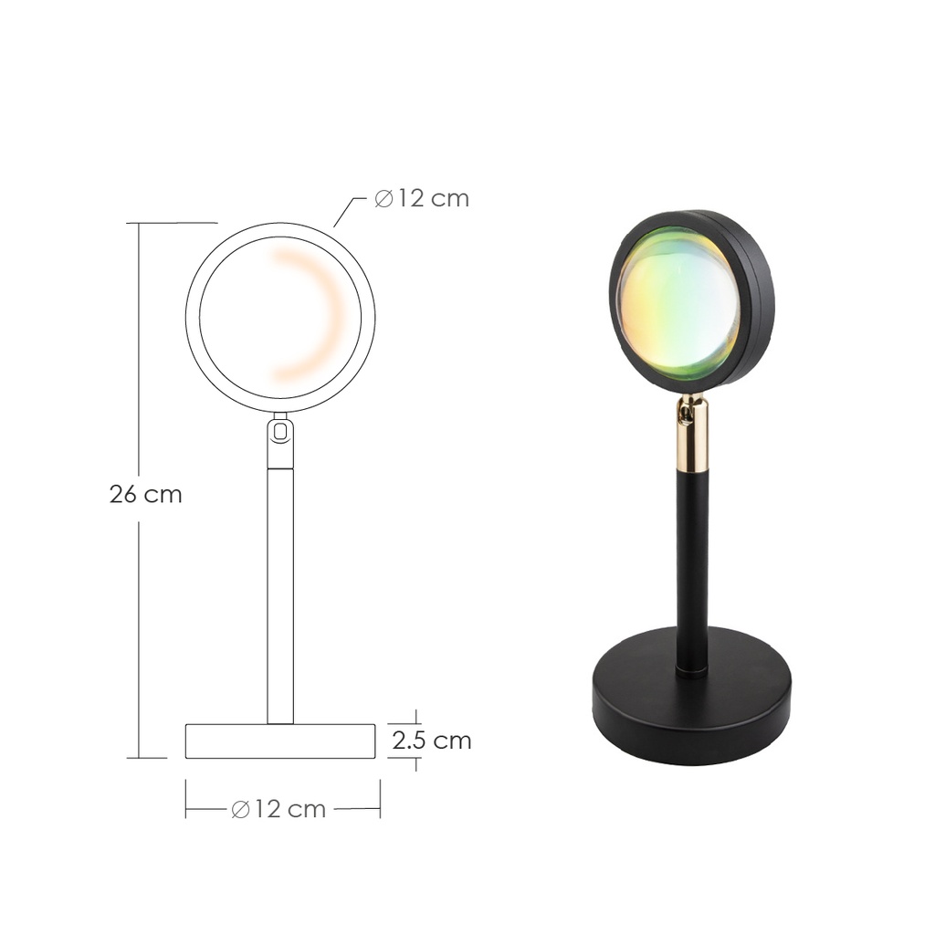 Lámpara de ambiente proyector atmósfera luces led 180 sunset rojo