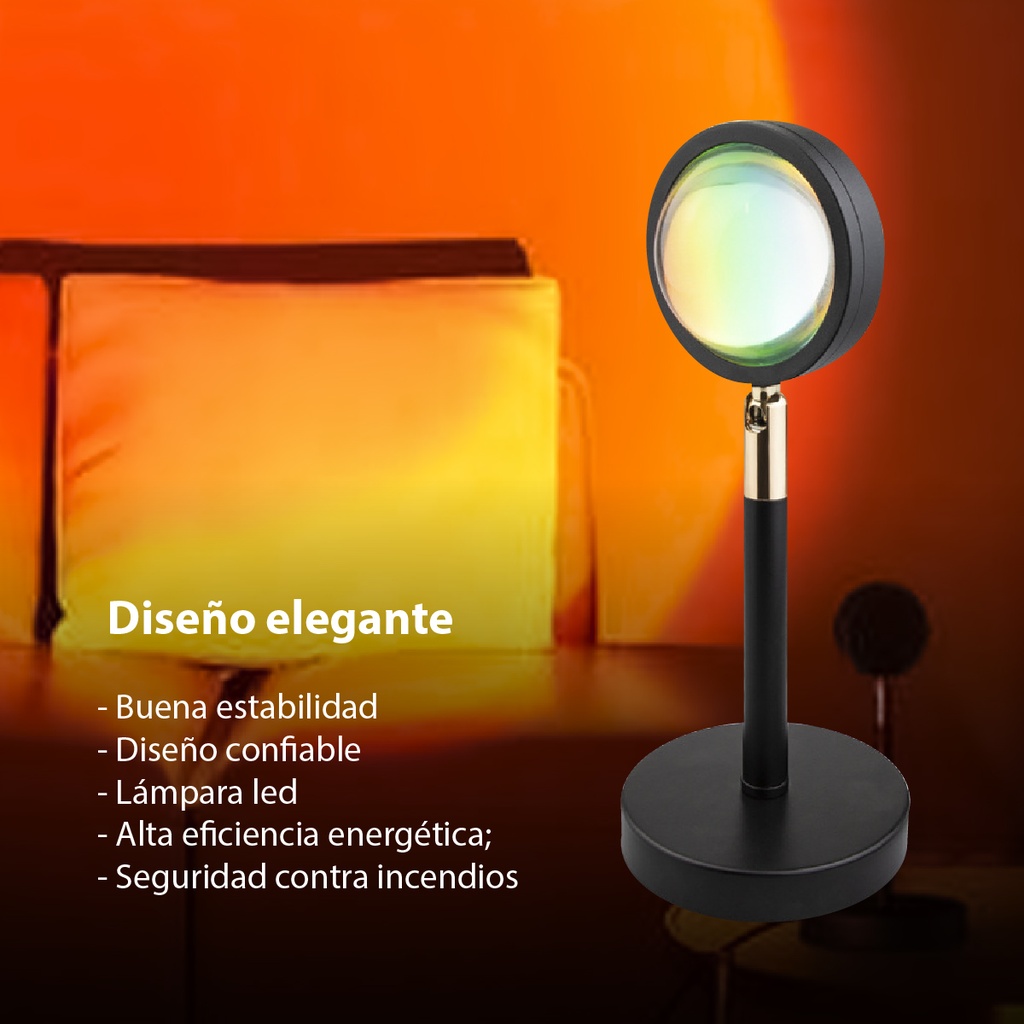 Lámpara de ambiente proyector atmósfera luces led 180 sunset rojo