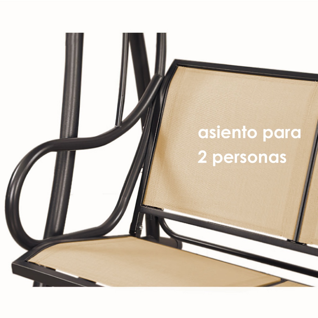 Columpio banca de 2 Asientos con Techo para Exteriores