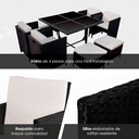 Comedor para Jardín Juego de 8 Sillas con Mesa de Vidrio Ilios Innova Exterior