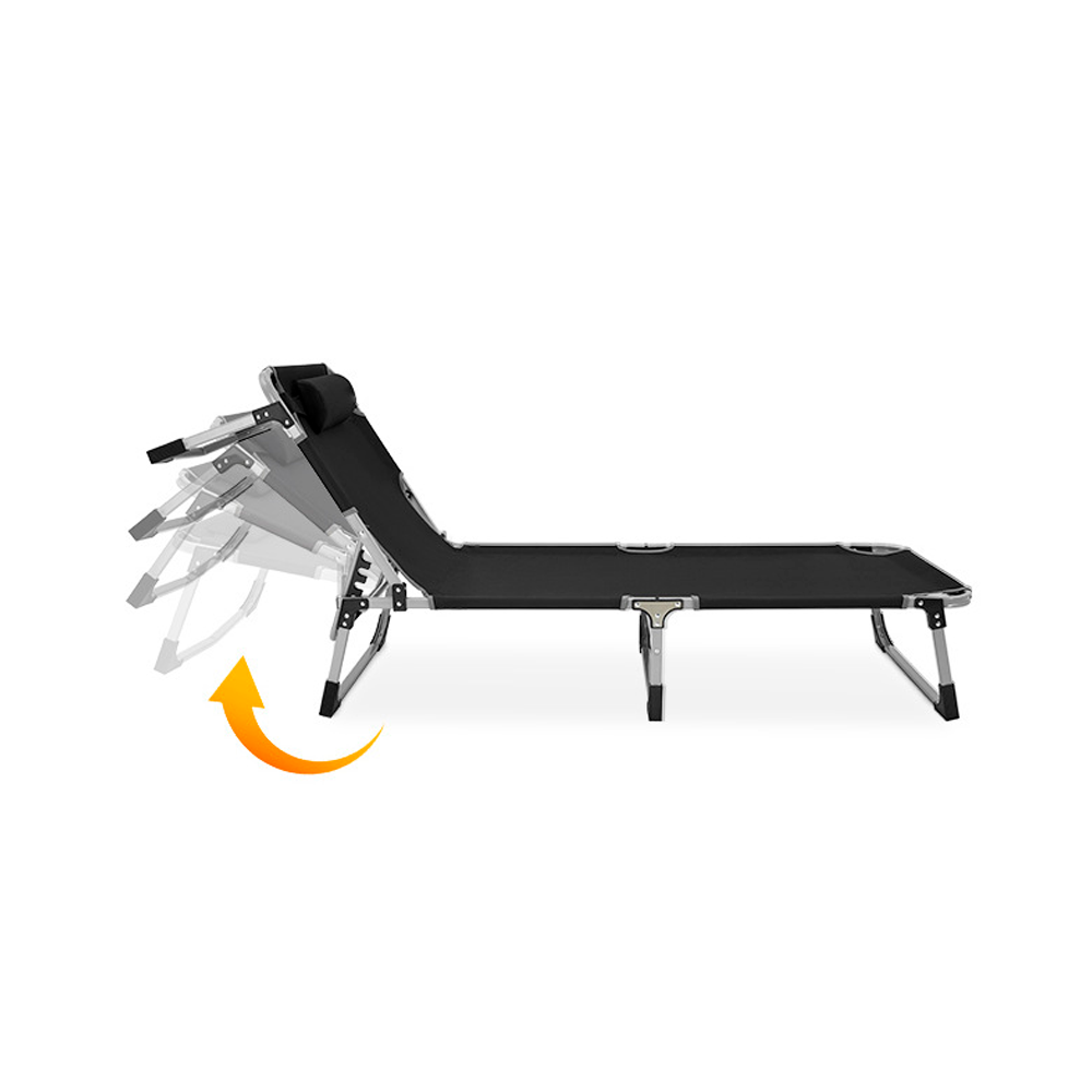 Camastro plegable de playa (Negro)