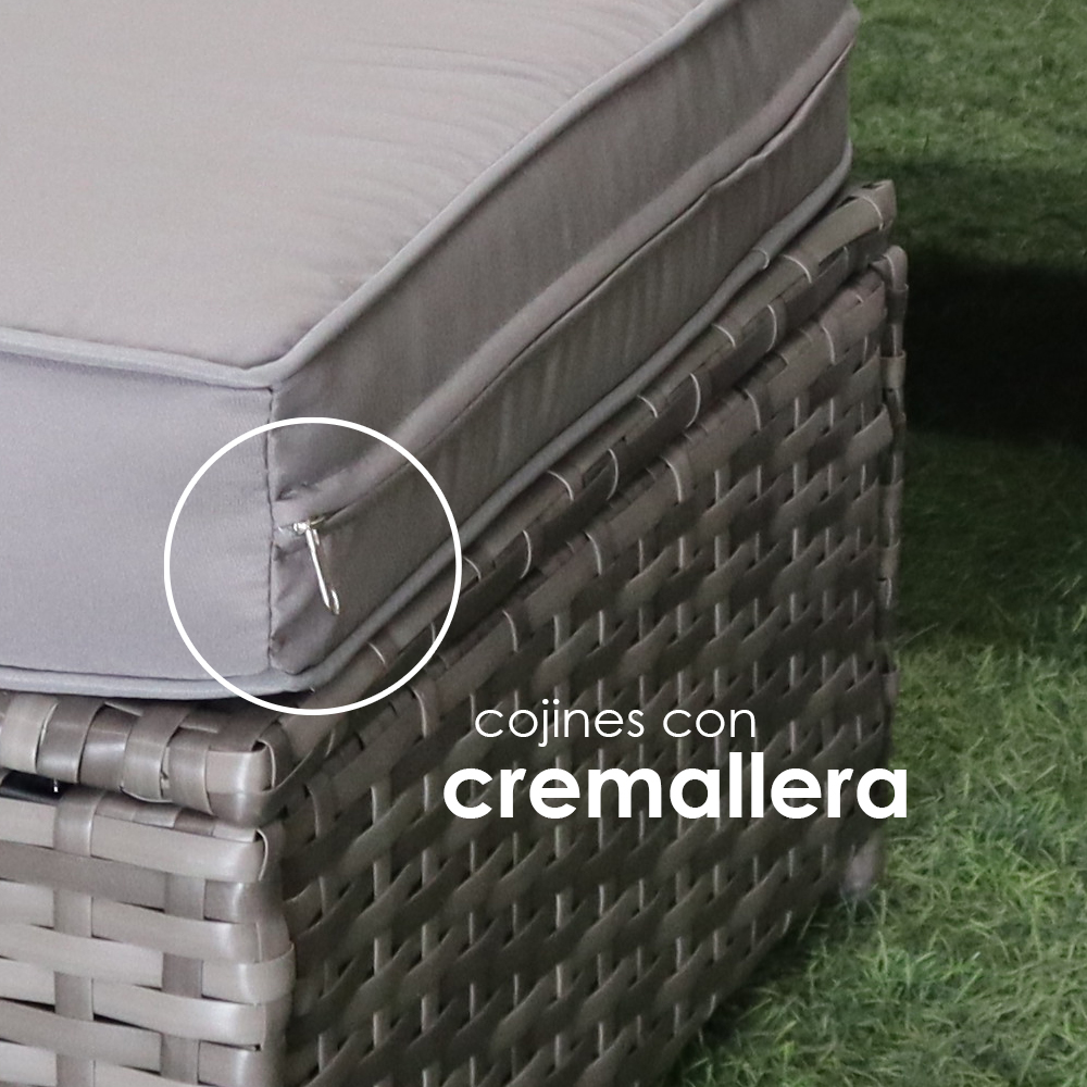 Juego de sala esquinera para jardín (Gris)