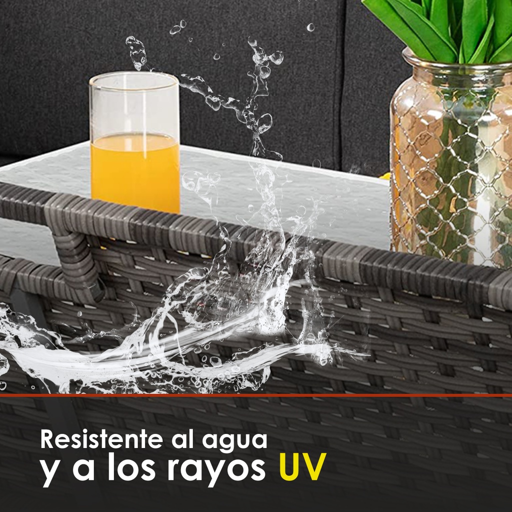 Juego de sala esquinera para jardín Gris