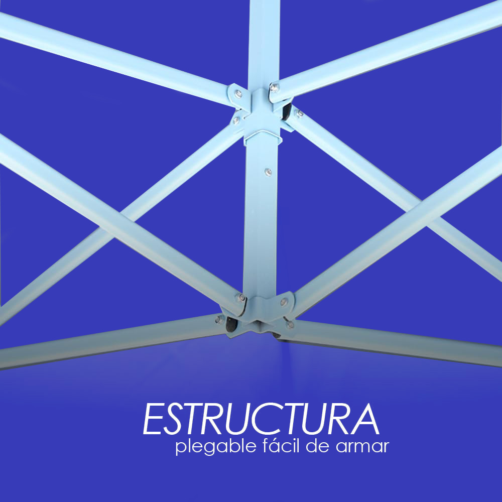 Toldo Plegable con Paredes 3x6 Azul