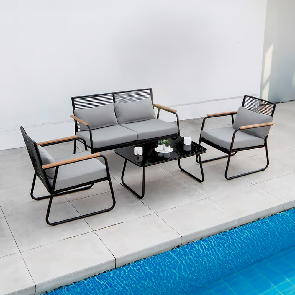 Sala de Jardín de 4 Piezas Gris