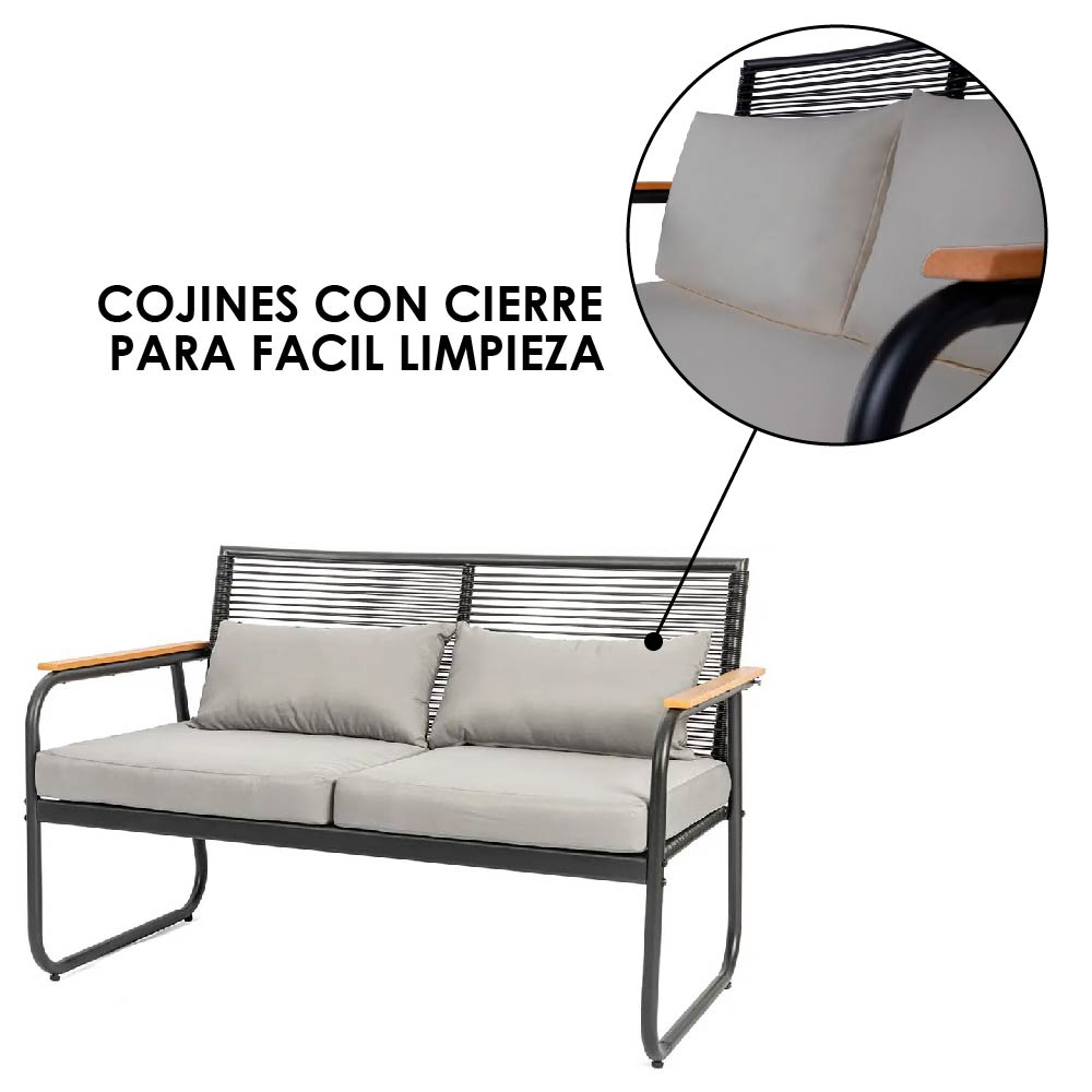 Sala de Jardín de 4 Piezas Gris
