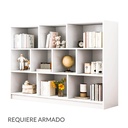 Librero organizador de 10 cubos (blanco)