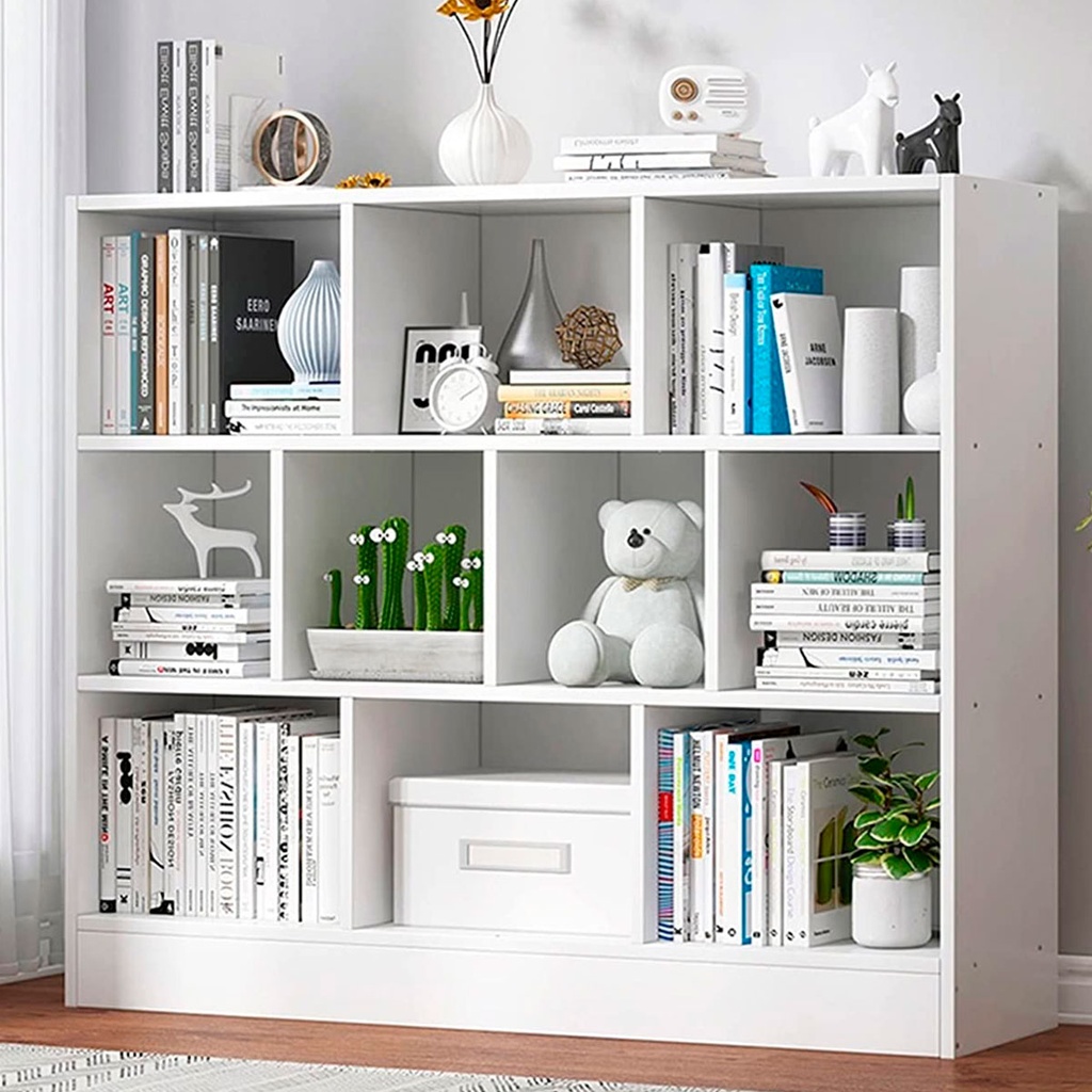 Librero organizador de 10 cubos (blanco)