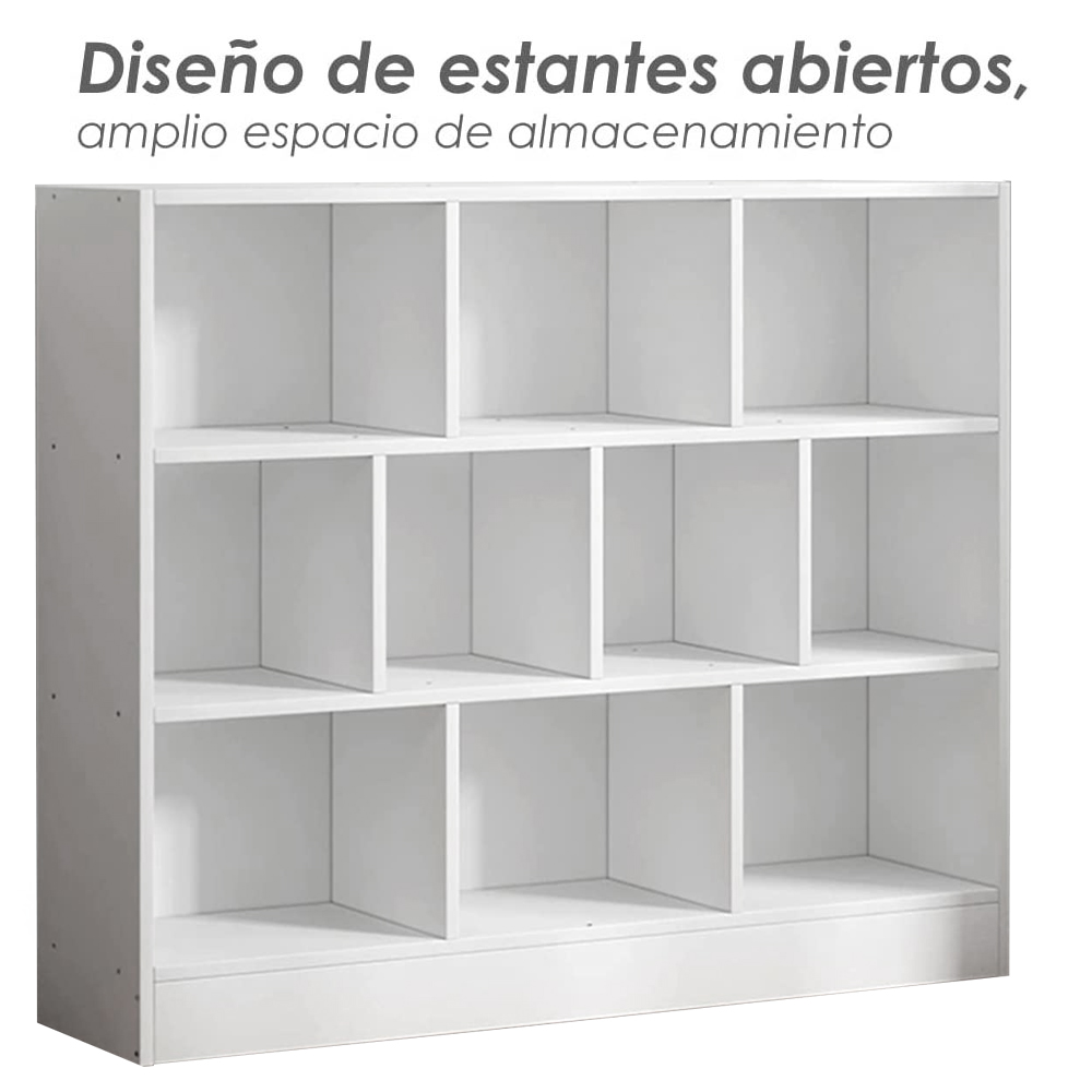 Librero organizador de 10 cubos (blanco)