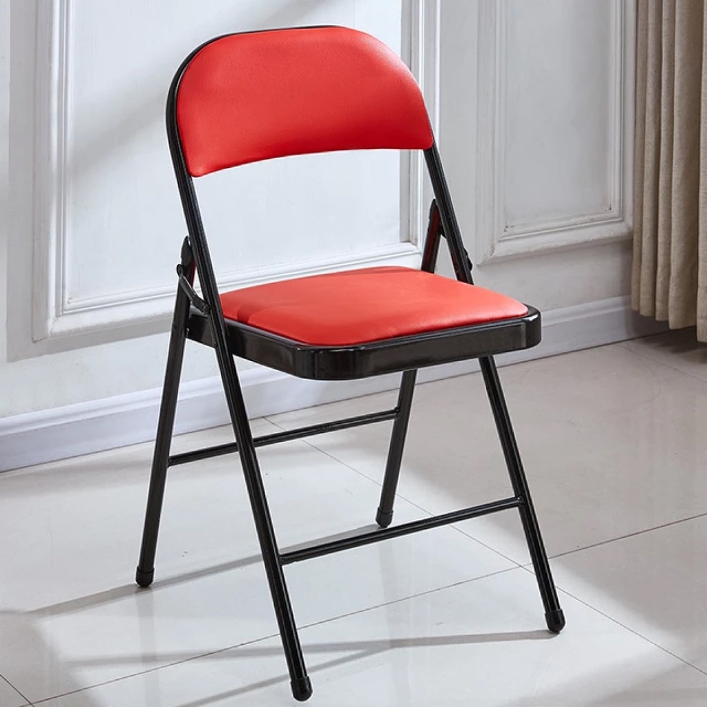 6 Sillas Plegables Rojo con Negro