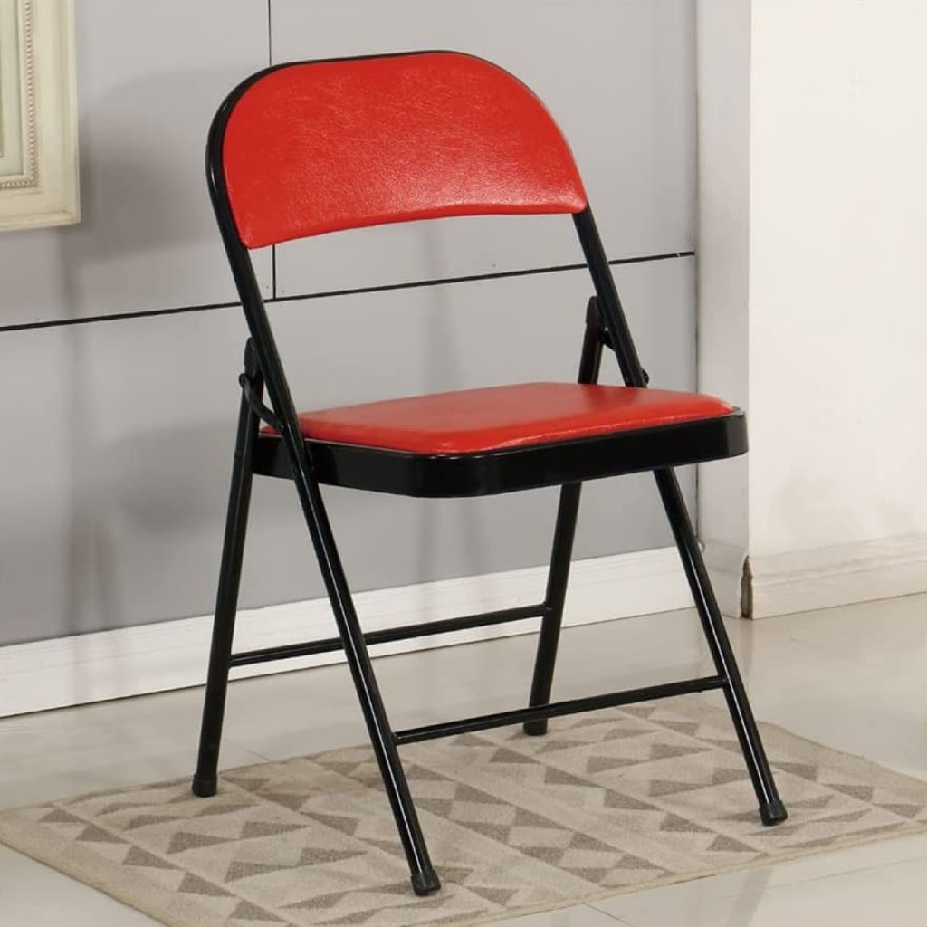 6 Sillas Plegables Rojo con Negro