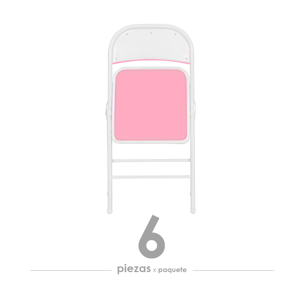 6 Sillas Plegables Rosa