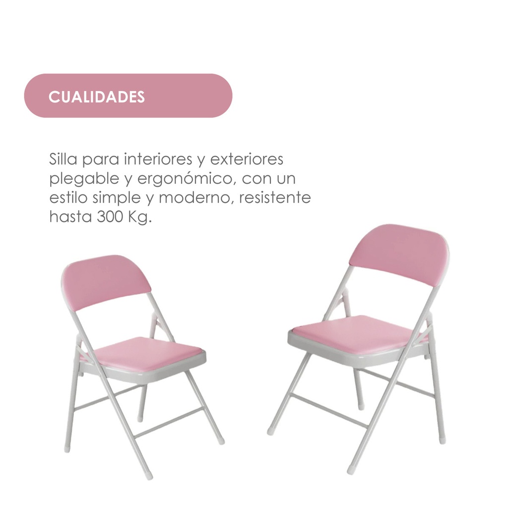 6 Sillas Plegables Rosa