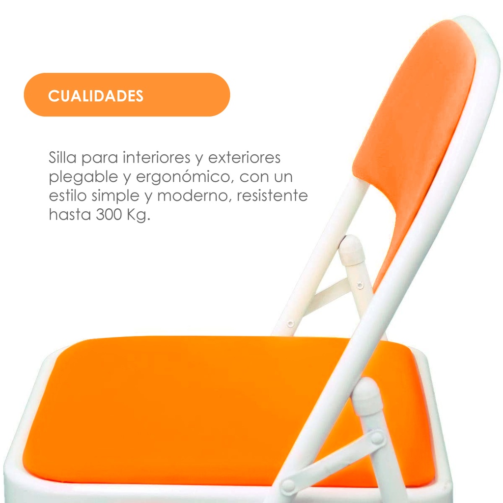 Silla plegable acojinada  Anaranjado