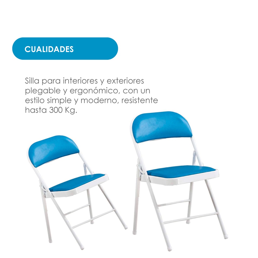 Silla plegable acojinada  Azul claro