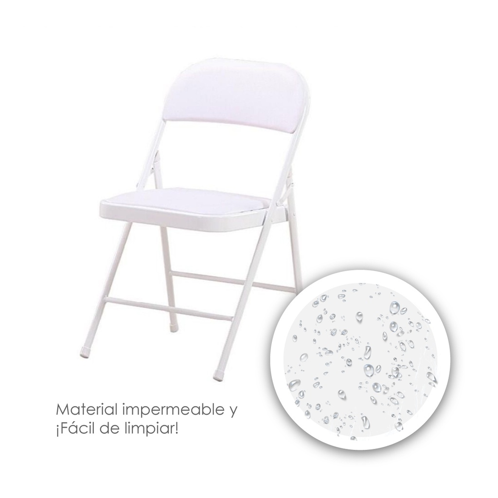 Silla plegable acojinada  Blanca