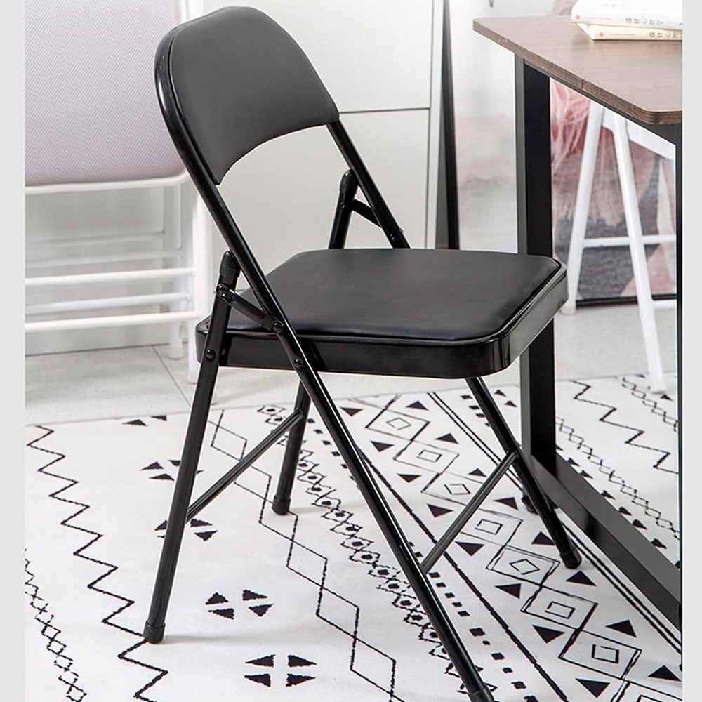 Silla plegable acojinada  Negro