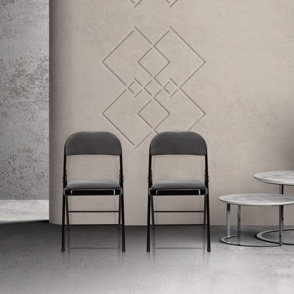 Silla plegable acojinada  Negro