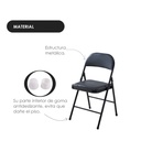 Silla plegable acojinada  Negro