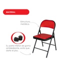 Silla plegable acojinada  Rojo con negro