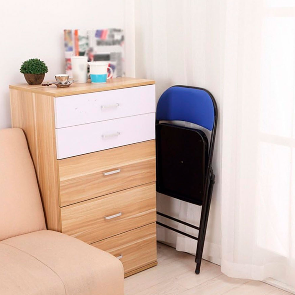 Silla plegable acojinada Azul con negro