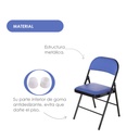 Silla plegable acojinada Azul con negro