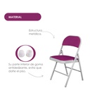 Silla plegable acojinada Morada  