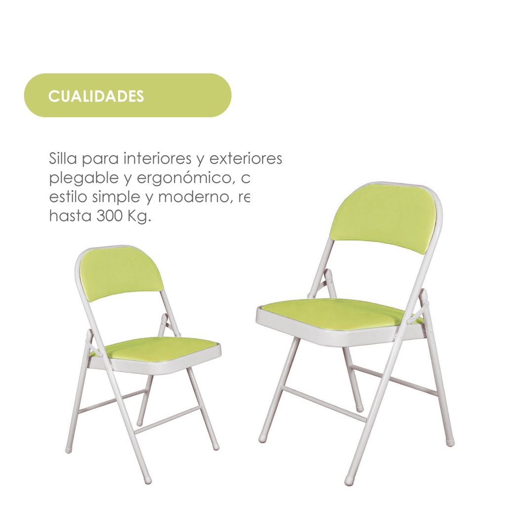 Silla plegable acojinada Verde limón