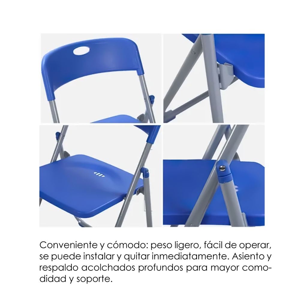 Silla plegable para exteriores apilable Azul