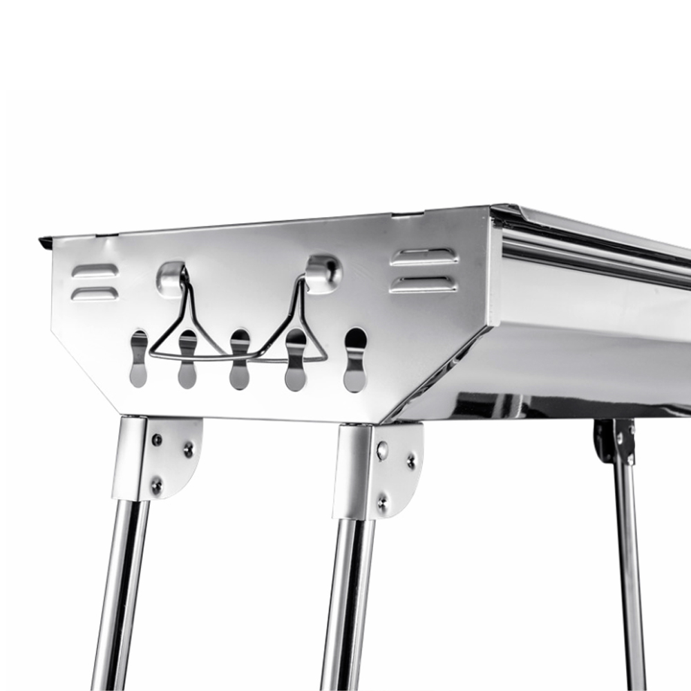 Asador Plegable Color Plateado