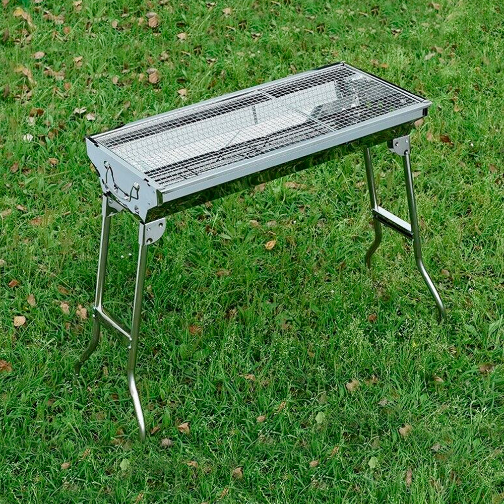 Asador Plegable Color Plateado
