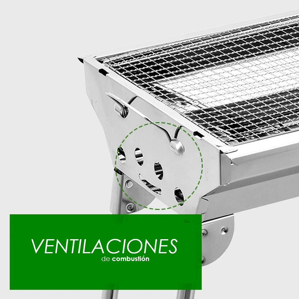 Asador Plegable Color Plateado