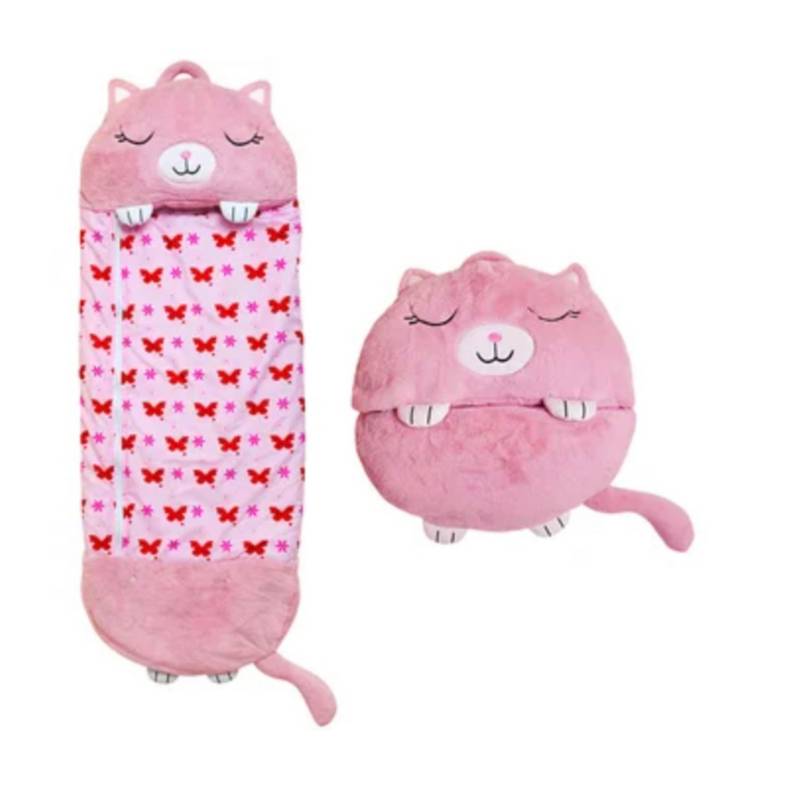 Bolsa de dormir 2 en 1 para niño Gato rosa