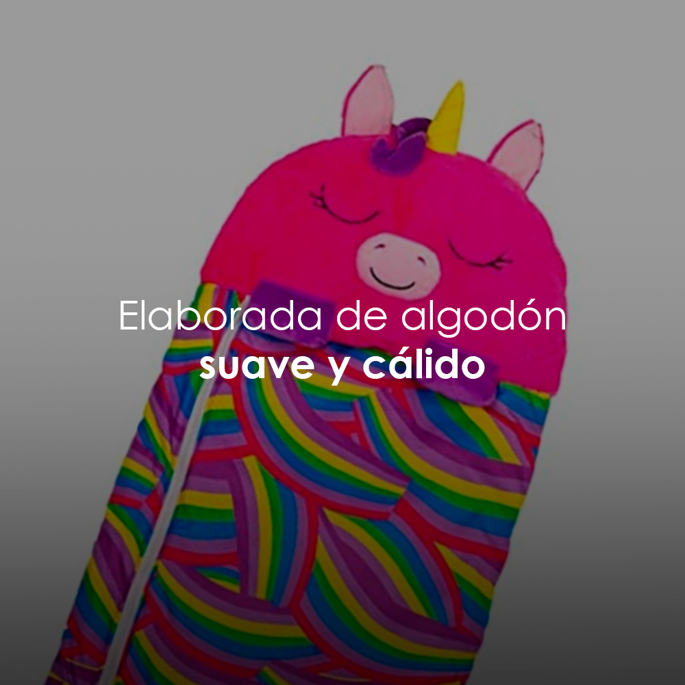 Bolsa de dormir 2 en 1 para niño Unicornio Rosa