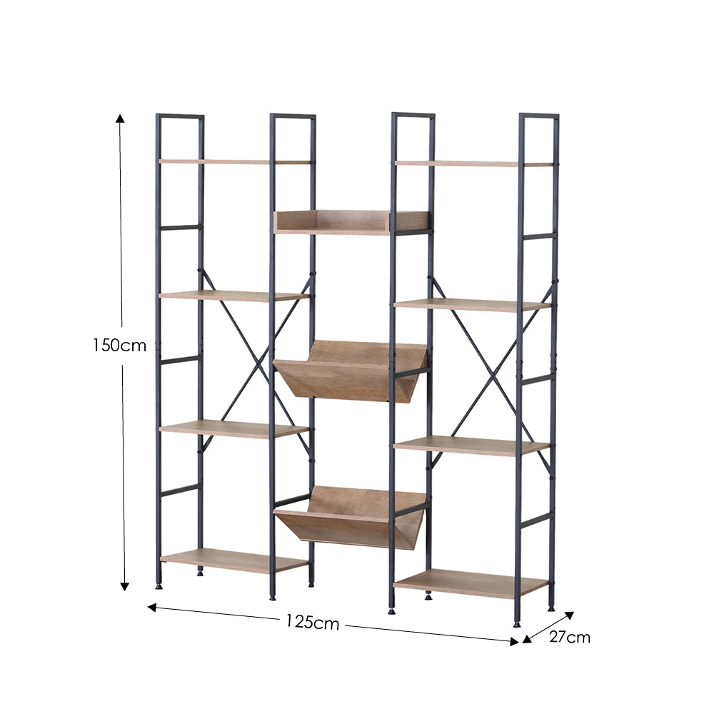 Librero organizado triple ancho
