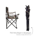 4 Sillas plegables impermeables con funda y portavasos Militar