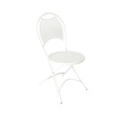 Silla metálica para exteriores jardín tipo jaula color blanco